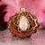 White Druzy Quartz with Gold Seed of Life
