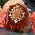 Red Sunstone with Silver Sri Yantra and Back Om