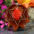 Red Coral with Gold Merkaba