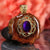 Purple Paua Shell with Gold Seed of Life