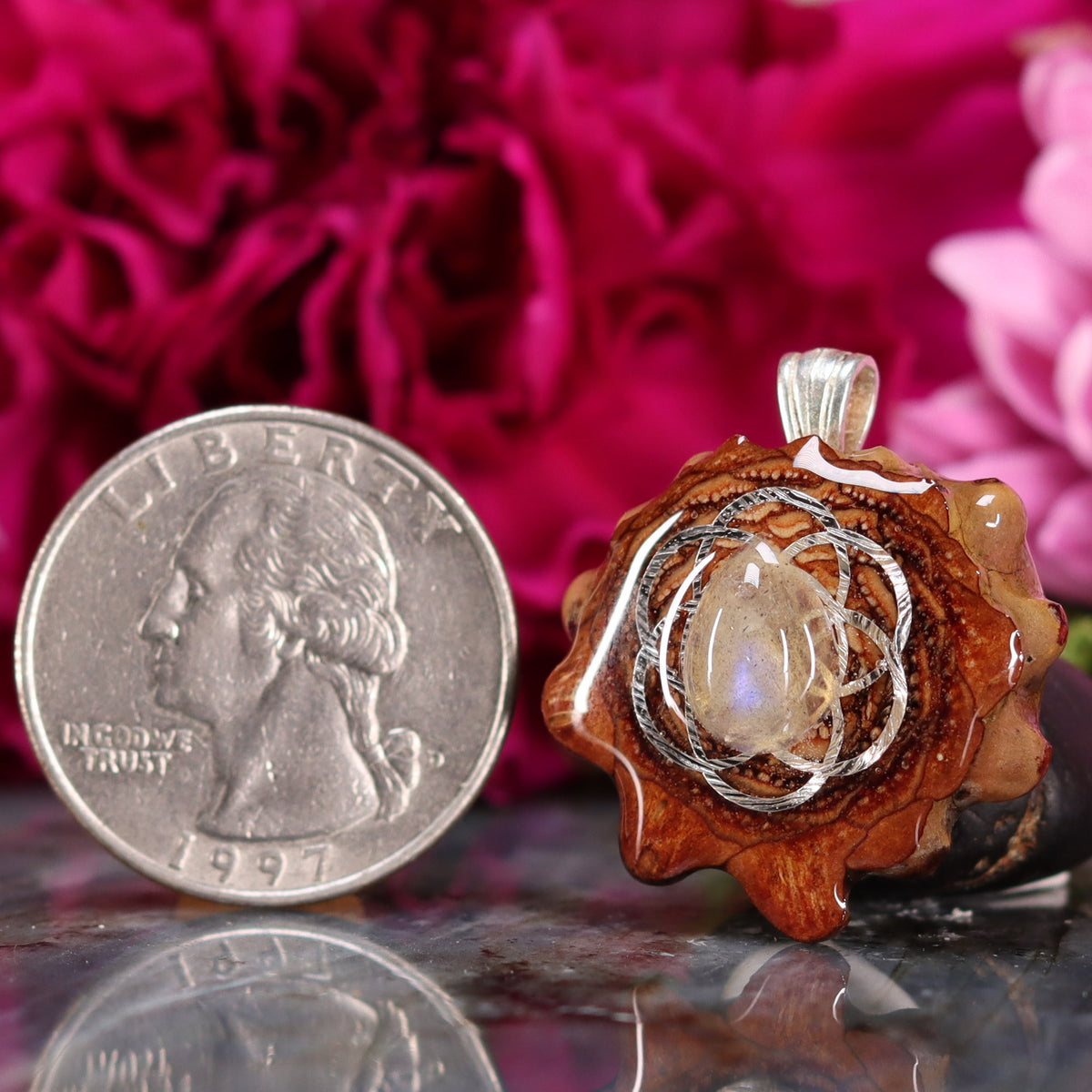 Pinecone Pendant with Labradorite and Silver Seed of Life (Mini) by Third Eye hotsell Pinecones