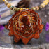 Mexican Fire Agate with Gold Seed of Life Beaded Necklace