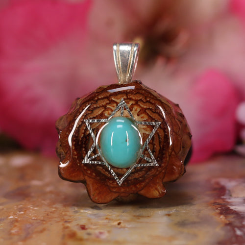 Turquoise with Silver Merkaba