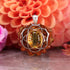 Yellow Amber with Silver Seed of Life