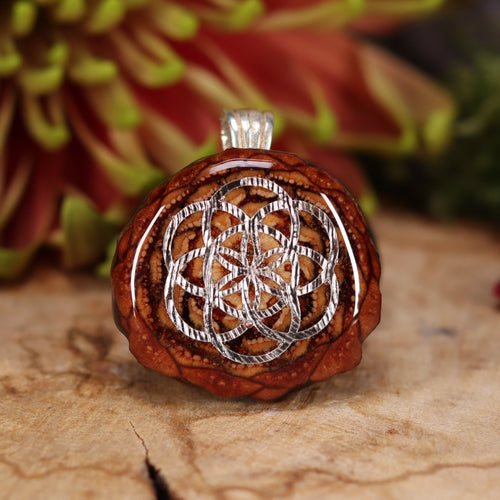 Natural with Silver Seed of Life