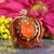 Carnelian with Gold Sri Yantra