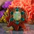 Dendritic Chrysoprase with Gold Seed of Life Multi-Stone