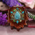 Turquoise in the Matrix with Gold 64 Star Tetrahedron Multi-Stone