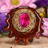 Pink Paua Shell with Gold Flower of Life