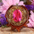 Pink Paua Shell with Gold Flower of Life and Back Om