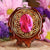 Pink Paua Shell with Gold Flower of Life and Back Om