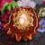 Mexican Fire Opal with Gold 64 Star Tetrahedron