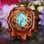 Blue Mohave Turquoise with Gold Seed of Life