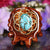 Blue Mohave Turquoise with Gold Seed of Life