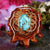 Blue Mohave Turquoise with Gold Seed of Life