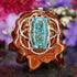 Blue Mohave Turquoise with Silver Seed of Life