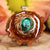 Chrysocolla with Gold Seed of Life
