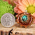 Chrysocolla with Gold Seed of Life