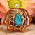 Chrysocolla with Gold Seed of Life