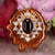 Red Garnet with Silver Sri Yantra
