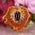 Red Garnet with Gold Sri Yantra