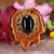 Red Garnet with Gold Honeycomb
