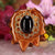 Red Garnet with Gold Honeycomb