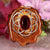 Red Garnet with Silver Seed of Life