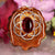 Red Garnet with Silver Seed of Life
