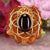 Red Garnet with Gold Seed of Life