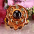 Red Garnet with Gold Moon Cycle