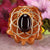Red Garnet with Gold Seed of Life