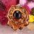 Red Garnet with Gold Moon Cycle