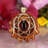 Red Garnet with Gold Seed of Life