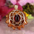 Red Garnet with Gold Seed of Life