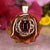 Red Garnet with Silver Seed of Life