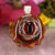 Red Garnet with Silver Seed of Life