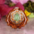 Green Garnet with Silver Seed of Life
