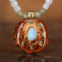 Australian Blue Opal with Gold Moon Cycle Beaded Choker Necklace