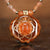 Red Sunstone with Gold Seed of Life Beaded Choker Necklace