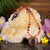 Amber with Silver Seed of Life Beaded Choker Necklace