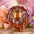Yellow Amber with Silver 64 Star Tetrahedron