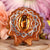 Yellow Amber with Silver Heart (4th) Chakra