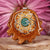 Crushed Malachite with Silver Seed of Life and Front Om