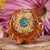 Crushed Malachite with Silver Seed of Life and Front Om