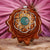 Crushed Malachite with Silver Seed of Life and Front Om