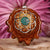 Crushed Malachite with Silver Seed of Life and Front Om