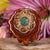 Crushed Malachite with Silver Seed of Life and Front Om