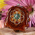 Crushed Malachite (Glows) with Silver Seed of Life