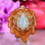 Aquamarine with Gold 64 Star Tetrahedron